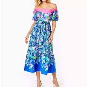 NWT Lilly Pulitzer Zalie off the shoulder midi